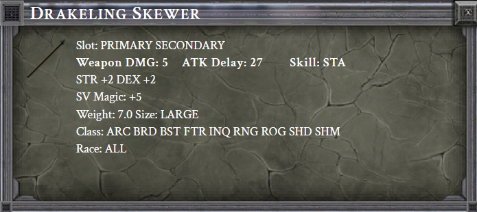 DRAKELING SKEWER item card